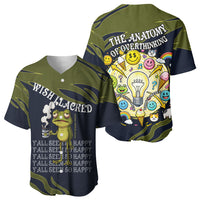 Wish I Lacked Critical Thinking Skills Y'all Seem So Happy Frog Baseball Jersey Funny Overthinking Meme