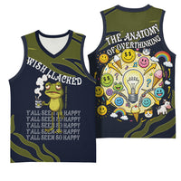 Wish I Lacked Critical Thinking Skills Y'all Seem So Happy Frog Basketball Jersey Funny Overthinking Meme