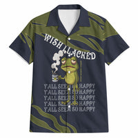 Wish I Lacked Critical Thinking Skills Y'all Seem So Happy Frog Hawaiian Shirt Funny Overthinking Meme