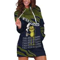 Wish I Lacked Critical Thinking Skills Y'all Seem So Happy Frog Hoodie Dress Funny Overthinking Meme
