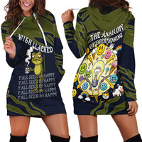Wish I Lacked Critical Thinking Skills Y'all Seem So Happy Frog Hoodie Dress Funny Overthinking Meme