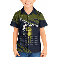 Wish I Lacked Critical Thinking Skills Y'all Seem So Happy Frog Kid Hawaiian Shirt Funny Overthinking Meme