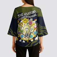 Wish I Lacked Critical Thinking Skills Y'all Seem So Happy Frog Kimono Sleeve Blouse Funny Overthinking Meme