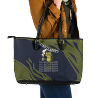 Wish I Lacked Critical Thinking Skills Y'all Seem So Happy Frog Leather Tote Bag Funny Overthinking Meme