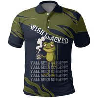 Wish I Lacked Critical Thinking Skills Y'all Seem So Happy Frog Polo Shirt Funny Overthinking Meme