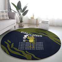 Wish I Lacked Critical Thinking Skills Y'all Seem So Happy Frog Round Carpet Funny Overthinking Meme