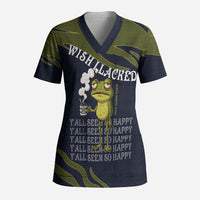 Wish I Lacked Critical Thinking Skills Y'all Seem So Happy Frog Scrub Top Funny Overthinking Meme