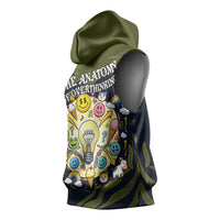 Wish I Lacked Critical Thinking Skills Y'all Seem So Happy Frog Sleeveless Hoodie Funny Overthinking Meme