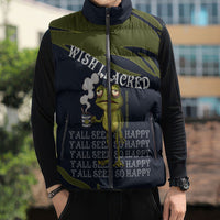 Wish I Lacked Critical Thinking Skills Y'all Seem So Happy Frog Sleeveless Puffer Jacket Funny Overthinking Meme