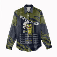 Wish I Lacked Critical Thinking Skills Y'all Seem So Happy Frog Women Casual Shirt Funny Overthinking Meme