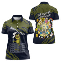 Wish I Lacked Critical Thinking Skills Y'all Seem So Happy Frog Women Polo Shirt Funny Overthinking Meme
