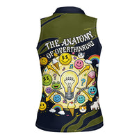Wish I Lacked Critical Thinking Skills Y'all Seem So Happy Frog Women Sleeveless Polo Shirt Funny Overthinking Meme