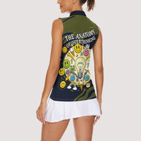 Wish I Lacked Critical Thinking Skills Y'all Seem So Happy Frog Women Sleeveless Polo Shirt Funny Overthinking Meme