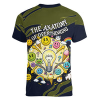Wish I Lacked Critical Thinking Skills Y'all Seem So Happy Frog Women V-Neck T-Shirt Funny Overthinking Meme