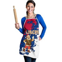 Liberia Christmas Apron with Santa Claus Map Graphic and Red Blue Festive - Wonder Print Shop