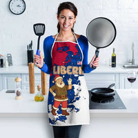 Liberia Christmas Apron with Santa Claus Map Graphic and Red Blue Festive - Wonder Print Shop