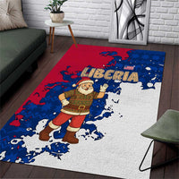Liberia Christmas Area Rug with Santa Claus Map Graphic and Red Blue Festive - Wonder Print Shop