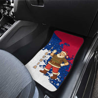 Liberia Christmas Car Mats with Santa Claus Map Graphic and Red Blue Festive - Wonder Print Shop