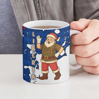 Liberia Christmas Ceramic Mug with Santa Claus Map Graphic and Red Blue Festive - Wonder Print Shop