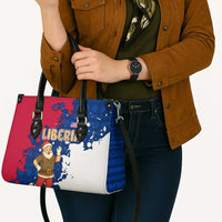 Liberia Christmas Leather Bag with Santa Claus Map Graphic and Red Blue Festive - Wonder Print Shop