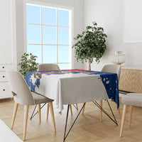 Liberia Christmas Tablecloth with Santa Claus Map Graphic and Red Blue Festive - Wonder Print Shop