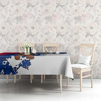 Liberia Christmas Tablecloth with Santa Claus Map Graphic and Red Blue Festive - Wonder Print Shop