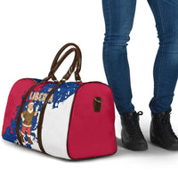 Liberia Christmas Travel Bag with Santa Claus Map Graphic and Red Blue Festive - Wonder Print Shop
