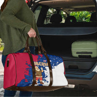 Liberia Christmas Travel Bag with Santa Claus Map Graphic and Red Blue Festive - Wonder Print Shop