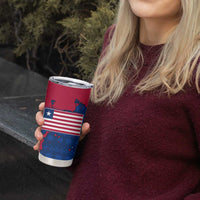 Liberia Christmas Tumbler Cup with Santa Claus Map Graphic and Red Blue Festive - Wonder Print Shop
