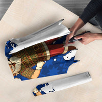 Liberia Christmas Umbrella with Santa Claus Map Graphic and Red Blue Festive - Wonder Print Shop