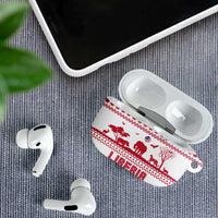 Liberia Christmas AirPods Case with Red Wildlife Silhouettes and White Blue Holiday - Wonder Print Shop