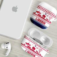 Liberia Christmas AirPods Case with Red Wildlife Silhouettes and White Blue Holiday - Wonder Print Shop