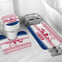 Liberia Christmas Bathroom Set with Red Wildlife Silhouettes and White Blue Holiday - Wonder Print Shop