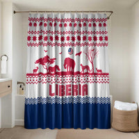 Liberia Christmas Bathroom Set with Red Wildlife Silhouettes and White Blue Holiday - Wonder Print Shop