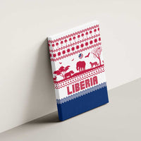 Liberia Christmas Canvas Wall Art with Red Wildlife Silhouettes and White Blue Holiday - Wonder Print Shop