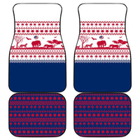 Liberia Christmas Car Mats with Red Wildlife Silhouettes and White Blue Holiday - Wonder Print Shop