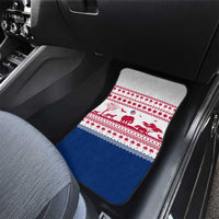 Liberia Christmas Car Mats with Red Wildlife Silhouettes and White Blue Holiday - Wonder Print Shop