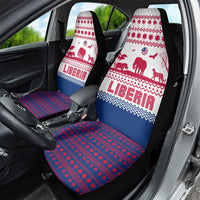 Liberia Christmas Car Seat Cover with Red Wildlife Silhouettes and White Blue Holiday - Wonder Print Shop