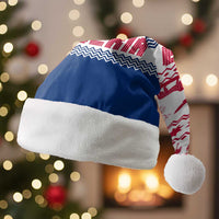 Liberia Christmas Santa Hat with Red Wildlife Silhouettes and White Blue Holiday - Wonder Print Shop