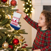 Liberia Christmas Stocking with Red Wildlife Silhouettes and White Blue Holiday - Wonder Print Shop