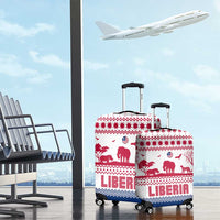 Liberia Christmas Luggage Cover with Red Wildlife Silhouettes and White Blue Holiday - Wonder Print Shop