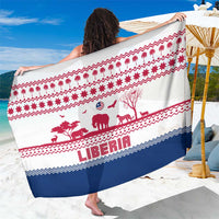 Liberia Christmas Sarong with Red Wildlife Silhouettes and White Blue Holiday - Wonder Print Shop