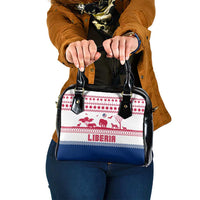 Liberia Christmas Shoulder Handbag with Red Wildlife Silhouettes and White Blue Holiday - Wonder Print Shop
