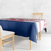Liberia Christmas Tablecloth with Red Wildlife Silhouettes and White Blue Holiday - Wonder Print Shop