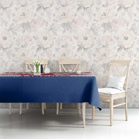 Liberia Christmas Tablecloth with Red Wildlife Silhouettes and White Blue Holiday - Wonder Print Shop