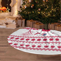 Liberia Christmas Tree Skirt with Red Wildlife Silhouettes and White Blue Holiday - Wonder Print Shop
