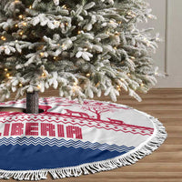 Liberia Christmas Tree Skirt with Red Wildlife Silhouettes and White Blue Holiday - Wonder Print Shop
