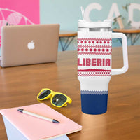 Liberia Christmas Tumbler With Handle with Red Wildlife Silhouettes and White Blue Holiday - Wonder Print Shop