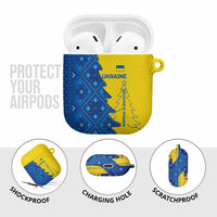 Ukraine Christmas AirPods Case with Yellow and Blue Tree Design and Traditional Embroidery - Wonder Print Shop