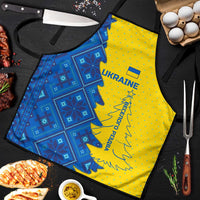 Ukraine Christmas Apron with Yellow and Blue Tree Design and Traditional Embroidery - Wonder Print Shop
